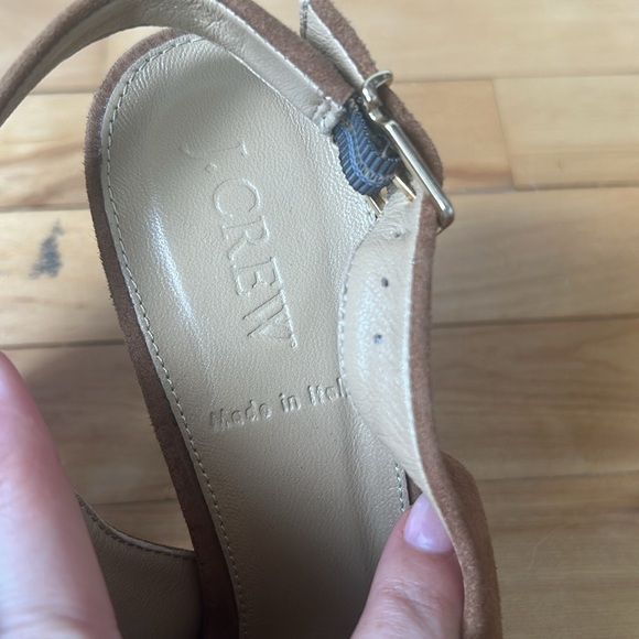 J Crew Julienne Suede Heels brown sandal pump high heel open toe size 8 - Picture 4 of 11